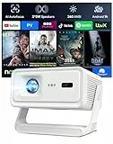 Xgody A1 Smart Beamer Heimkino Projector, Unterstützt 4K 1080P Projektor mit WiFi 6 und Bluetooth 5.4, Autofokus & Auto Trapezkorrektur, 180°Drehung Kompatibel mit HDMI/Laptop/Android/iPhone