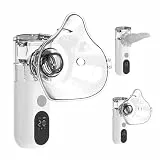 AURIVEE Tragbarer Mesh Vernebler mit Display und Fernbedienung 3 Stufen Akku USB Wiederaufladbar Feiner Spruehnebel 16ml Becher fuer Unterwegs Zuhause