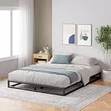 Zinus Joseph Bettgestell 140x200 cm - Metallbett 140x200 mit Lattenrost aus Holz - 15 cm Niedrige Bauweise - Kompakte Verpackung & Einfache Montage - Schwarz