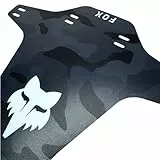 f26 Mud Guard Fahrrad Racing MTB DH FR Ebike kompatibel mit Fox Gabel Spritzschutz Fender Schutzblech (Retro Camo/Logo Weiss)