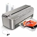Mesliese 85kPa 120W Vakuumiergerät, Automatische Lebensmittelversiegelungsmaschine, Leistungsstarkes Versiegelungssystem, Eingebautes Schneidegerät | Beutelaufbewahrung | Feuchtigkeitsmodus