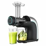 Cecotec Entsafter Juice&Live 2000 EasyClean. 150 W, leicht zu reinigender Filter, langsame Geschwindigkeit 70 U / min, Zellstoffregler, 3 Mischstufen, Tropfstopper, doppelte Auslauftrommel