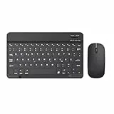 COEZFE Kabellose Bluetooth Tastatur & Maus, Ultraflache drahtlose Tastatur (Deutsches QWERTZ-Layout) mit Maus für iPad/Samsung/Lenovo/Tablets & andere iOS Android Windows-Geräte, Schwarz