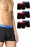 Kappa Enge Boxershorts 6er Pack VINESTA I Retro Pants für Männer aus Baumwolle I reißfeste & atmungsaktive Herren Unterhosen I Boxer im Vorteilspack, Schwarz mit mehrfarbigem Bund S