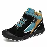 Mishansha Wanderschuhe Kinder Outdoor Jungen Trekkingschuhe Mädchen rutschfeste Sneaker Outdoor Sport Freizeitschuhe Schwarz Gr.34
