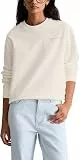 Marc OߴPolo Denim Damen Sweatshirt mit Rückenprint Oversized Fit, Weiß (Silky White), S