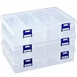 RAINPOP Transparente Aufbewahrungsbox für Bastelarbeiten, verstellbare Trennwände, 8 Fächer, Kunststoff, gestufte Organizer, Diamant-Stickerei, DIY, Kunst, Handwerk, Gitter, Zubehör, Aufbewahrungsbox