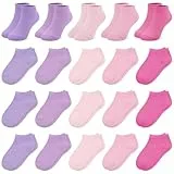 ZERULETS Mädchen Sneaker Socken Kinder - 20 Paare Bunte Kurze Kleinkind Kindersocken Elastische Sportsocken für 10-13 Jahre im Sommer