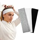 Bewudy 3 Stück Stirnband Damen Sport, Baumwolle Haarband Damen Elastische Haarbänder Weich Schweißabsorbierend Stirnbänder für Sport Yoga Fitness Haarschmuck