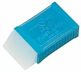 Läufer 69392 Plast L-125 Radierer mit Haltemanschette aus Kunststoff, Radiergummi aus Kunststoff, abgeschrägt transluzent
