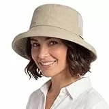 TOP-EX UPF 50 Sonnenhüte Damen mit Pferdeschwanz, Breiter Krempe Fischerhut für UV-Schutz, Wasserdicht regenhut, Kinnriemen, Atmungsaktiv Sommer-Mesh, Faltbar, Safari, Camping, Gärtner, Khaki M