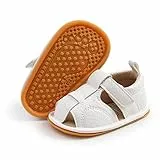 RVROVIC Baby Jungen Mädchen Sandalen Weiche Sohle Sommer Säugling Krippe Schuhe Leicht Kleinkind Prewalker Outdoor Walking Schuhe, 2-Weiß, 0-6 Monate