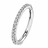 OUFER Body Piercing Helix Hoop Earring Piercing Ring 16G Rostfreier Stahl Knorpel Ohrringe Fünf Petal Clear CZ Blume Tragus Helix Earrings Knorpel Ohrstecker steel/16g/5mm