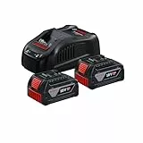 Bosch Professional 18V System Akku Starter-Set: 2x GBA 18V 5.0Ah Akku + Schnellladegerät GAL 1880 CV