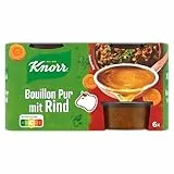 Knorr Bouillon Pur mit Rind leckere Rinderbrühe mit vollem Geschmack 6x 28 g