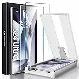 UniqueMe Folie für Samsung Galaxy S24 Ultra Schutzfolie, 2 Stück 7H PET für Samsung S24 Ultra Displayschutz, Fingerabdruck-ID Unterstützen, 3D-Vollabdeckung, Blasenfest Installation