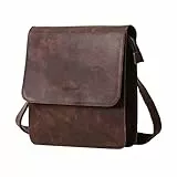 Leathario Herren Umhängetasche Leder，Schultertasche aus Echtem Leder，Herrentasche mit Großer Kapazität für Alltag Freizeit Arbeit