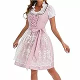 Generisch Dirndl Damen Midi Trachtenkleid Elegant Oktoberfest Kleider, Trachtenmode Heimatgwand Dirndl Oktoberfest-Kleidung