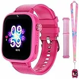 OKYUK 4G Smartwatch Kinder mit Telefon und GPS, Multifunktional Kinderuhr mit Videoanruf, Sportmodi, Wecker, Integrierter App Store, Kinder Smartwatch für Jungen und Mädchen (Rosenrot)
