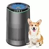 MERONTE Luftreiniger für Schlafzimmer Zuhause, Luftreiniger Allergiker für Schlafzimmer Büro Raucherzimmer, Air Purifier, Kühles Grau, 1 Pack+3 Modi