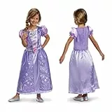 Disguise Disney 100th Jubiläum Rapunzel Classic verrücktes Kleid. Verfügt über EIN glitzerndes Oberteil und einen Rock in Platin, Size 7-8 Jahr