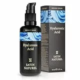 Satin Naturel Hyaluron Serum hochdosiert 50ml - Hyaluronsäure Serum Gesicht - Vegan - Gesichtspflege Männer und Frauen - Anti Aging Hyaluronic Acid Gesichtsserum mit Bio Aloe Vera - Made in Germany