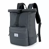 CALIYO Rolltop Rucksack Damen Groß, Laptop Rucksack Wasserdichter Backpack Schultasche mit Laptopfach Schule Studium Reisen