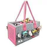 Speziell für die Toniebox entwickelte Tragetasche, tote bag, Zum Transport und Schutz von Tonie Starter Set und Zubehör, fasst 20-30 Tonie-Digitalpuppen(Rosa)