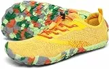 SAGUARO Barfußschuhe Herren Damen Traillaufschuhe Outdoor & Indoor Training Fitnessschuhe Wander Wald Strand Straße Laufschuhe Walkingschuhe Schnell Trocknend Badeschuhe, Gelb, 38 EU