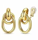 Kakonia Clip Ohrringe Damen Gold Silber Ohrclips Ohne Ohrlöcher Ohrklipser Hypoallergen 14k Gold Plated Statement Klipp Ohrringe Clips Fake Ohrring Set Damen-B-G