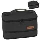 HOMESPON Erweiterbare Kühltasche Faltbar Lunchtasche für Männer Frauen Kinder Isolierte Kühlbox für Unterwegs Picknicks Arbeit Schule (Schwarz)