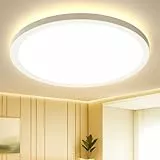 EASY EAGLE LED Deckenleuchte Flach, Rund Deckenlampe 3000K, IP44 Modern Badezimmer Lampe für Flur Schlafzimmer Balkon Keller, Ø218, 1800LM, 18W