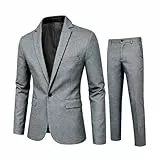 Generisch Anzug Herren Modern Fit Slim Fit Business Anzug Einfarbig Zweiteiler Outfit Sakko Und Hose Business Freizeit Abschlussball Sommer Strand Hochzeit Hochzeitsanzug 2 Teilig