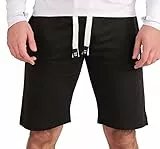 Gennadi Hoppe Herren Shorts Männer gym Bermuda kurze Hose Sporthose Jungen Sommer Sportshorts Freizeithose Baumwolle weich bequem leicht lässig luftig modern sportlich praktisch schwarz weiß H6731 4XL