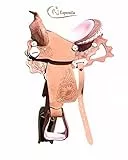 Esposita Westernsattel Princess für Pony und Shetty echtes Leder mit Rosa 10'