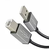 KabelDirekt – USB-B-2.0-Kabel – 2m (USB-A auf B zur Verwendung als Druckerkabel, Scannerkabel oder für Faxgeräte, schwarz/space grey) – PRO Series