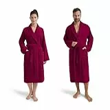 MÖVE Unisex Homewear Basic Schalkragenmantel, Berry, M