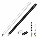 Mixoo Tablet Stift für Alle Tablets, Stift für Tablet hochempfindlicher kapazitiver Stylus für iPad Smartphone Samsung Galaxy Tablet (Schwarz/Weiß)