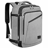 MATEIN Groß Rucksack Herren 50L, Air France Travel Backpack Erweiterbar Arbeitsrucksack Wasserabweisend Reiserucksack 55x35x25cm Carry-On Damen Cabin Bag Tagesrucksack für Bussiness, Grau