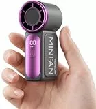 Morelax Tragbarer Mini Handventilator mit 6 Geschwindigkeiten, 16920 U/min Turbo-Luftstrom, USB wiederaufladbarer Taschenventilator mit LED-Display für Reisen, Outdoor, Make-up und Büro