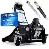 NTG Hydraulischer Wagenheber 3T (75-505mm Hubhöhe) TÜV Zertifiziert mit Doppelzylinder Extra Stabil Profi Rangierwagenheber 3000kg flach für SUV & Tiefe Autos KFZ PKW (NUR 29,2 KG) Version 2026