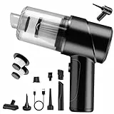 AGARELE Kabelloser Handstaubsauger,12000Pa Auto Staubsauger Kabelloser 3 in 1 Staubsauger &Luftgebläse &Pumpe Multifunktionaler Handstaubsauger mit Bürste für Auto, Büro, Zuhause Schwarz
