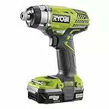 RYOBI 18 V ONE+ Akku-Schlagschrauber R18ID3-0 (Drehmoment 220Nm, Leerlaufdrehzahl 0-3200 min⁻¹, Schlagzahl 0-3400 min⁻¹, 3 Schaltstufen, 6,35 mm (¼“) Innensechskant-Aufnahme, ohne Akku & Ladegerät)