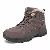 FLARUT Herren Winterstiefel Warm Gefüttert Wanderstiefel Schneestiefel Trekking Stiefel Schuhe Winterschuhe Wanderschuhe Schneeschuhe Outdoor(Dunkelbraun,41)