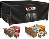 Enzeno Gartenmöbel Abdeckung Wasserdicht,180x120x74cm,Winterfest Abdeckplane Gartenmöbel,420D Oxford Gewebe Abdeckhaube Gartentisch Rechteckig,Schutzhülle Tisch für Gartentisch Sitzgruppe