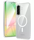 FNTCASE für Samsung Galaxy A56-5G Hülle: Magnetische Militär Fallschutz Anti Vergilbung Handyhülle - Robuste langlebige stoßfeste Schutzhülle Transparente Fälle - 6,7 Zoll (Klar)