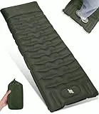 Tixexo Isomatte Selbstaufblasend,Iuftmatratze Camping,luftmatratze Selbstaufblasend,Aufblasbare Schlafunterlage mit Fußpumpe,13CM dick, Spliceable, Outdoor Wandern und Camping Luftkissen (Grün)