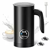 PARIS RHÔNE Milchaufschäumer Elektrischer, 4-in-1 Mit Griff, 300 ml Induktion, Antihaftbeschichtung, Kabellos – Für Heißen & Kalten Milchschaum Sowie Warme Milch, Schwarz
