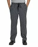 PALLTEX Bruno Kochhose 100% Baumwolle Kochhose Herren/Damen Baumwolle Bäckerhose mit Kordelzug verstellbare Taille EN 13688 (DE/NL/SE/PL, Alphanumerisch, XL, Regular, Regular, Streifen)