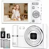 FAYIBUY Digitalkamera 50MP 1080P FHD Fotokamera mit Autofokus 16X Digitalzoom Fotoapparat Tragbare Kompaktkamera mit 32GB SD-Karte für Kinder Teenager Anfänger Geschenk (Weiß)